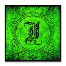 Load image into Gallery viewer, Alphabet I Green Canvas Print Black Frame Kids Bedroom Wall Décor Home Art