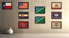 Load image into Gallery viewer, Solomon Island Country Flag Vintage Canvas Print with Brown Picture Frame Home Decor Gifts Wall Art Decoration Artwork