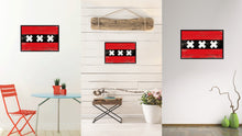 Load image into Gallery viewer, Amsterdam City Netherlands Country Flag Vintage Canvas Print with Black Picture Frame Home Decor Wall Art Collectible Decoration Artwork Gifts