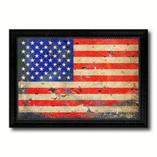 Load image into Gallery viewer, American Flag Vintage USA Canvas Print with Black Picture Frame Home Decor Man Cave Wall Art Collectible Decoration Artwork Gifts