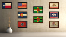 Load image into Gallery viewer, Dominica Country Flag Vintage Canvas Print with Brown Picture Frame Home Decor Gifts Wall Art Decoration Artwork