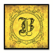 Load image into Gallery viewer, Alphabet B Yellow Canvas Print Black Frame Kids Bedroom Wall Décor Home Art