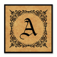 Load image into Gallery viewer, Alphabet A Brown Canvas Print Black Frame Kids Bedroom Wall Décor Home Art