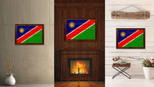 Load image into Gallery viewer, Namibia Country Flag Vintage Canvas Print with Brown Picture Frame Home Decor Gifts Wall Art Decoration Artwork