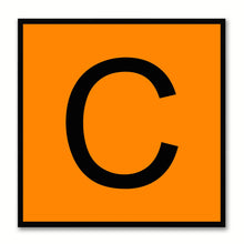 Load image into Gallery viewer, Alphabet C Orange Canvas Print Black Frame Kids Bedroom Wall Décor Home Art