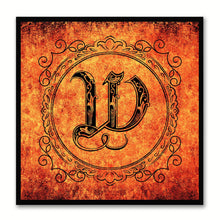 Load image into Gallery viewer, Alphabet W Orange Canvas Print Black Frame Kids Bedroom Wall Décor Home Art