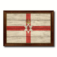 Load image into Gallery viewer, North Irish Ulster City Northern Ireland Country Texture Flag Canvas Print Brown Picture Frame