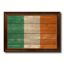 Load image into Gallery viewer, Ireland Country Flag Texture Canvas Print with Brown Custom Picture Frame Home Decor Gift Ideas Wall Art Decoration
