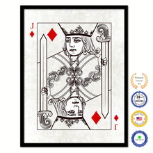 Load image into Gallery viewer, Jack Diamond Poker Decks of Vintage Cards Print on Canvas Black Custom Framed