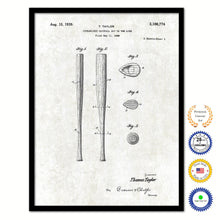 Load image into Gallery viewer, 1939 Streamlined Baseball Bat Old Patent Art Print on Canvas Custom Framed Vintage Home Decor Wall Decoration Great for Gifts