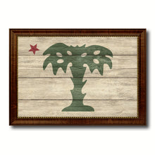 Load image into Gallery viewer, South Carolina Palmetto Guard Military Flag Texture Canvas Print with Brown Picture Frame Home Decor Wall Art Gifts