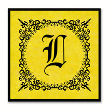 Load image into Gallery viewer, Alphabet L Yellow Canvas Print Black Frame Kids Bedroom Wall Décor Home Art