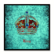 Load image into Gallery viewer, King Aqua Canvas Print Black Frame Kids Bedroom Wall Home Décor