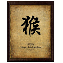 Load image into Gallery viewer, Zodiac Monkey Horoscope Canvas Print Brown Picture Frame Home Decor Wall Art Gift Ideas