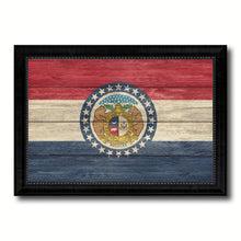 Load image into Gallery viewer, Missouri State Flag Texture Canvas Print with Black Picture Frame Home Decor Man Cave Wall Art Collectible Decoration Artwork Gifts