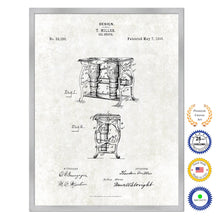 Load image into Gallery viewer, 1895 Oil Stove Old Patent Art Print on Canvas Custom Framed Vintage Home Decor Wall Decoration Great for Gifts
