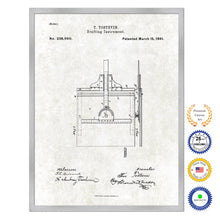 Load image into Gallery viewer, 1881 Drafting Instrument Old Patent Art Print on Canvas Custom Framed Vintage Home Decor Wall Decoration Great for Gifts