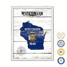 Load image into Gallery viewer, Wisconsin Flag Gifts Home Decor Wall Art Canvas Print with Custom Picture Frame