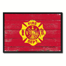 Load image into Gallery viewer, Fire Department Fire Fighter USA Flag Vintage Canvas Print with Picture Frame Home Decor Man Cave Wall Art Collectible Decoration Artwork Gifts