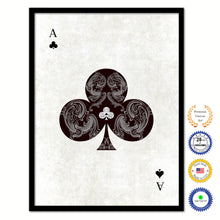 Load image into Gallery viewer, Ace Clover Poker Decks of Vintage Cards Print on Canvas Black Custom Framed