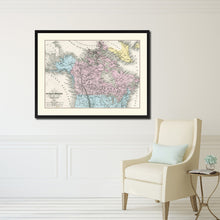 Load image into Gallery viewer, Canada Alaska Vintage Antique Map Wall Art Home Decor Gift Ideas Canvas Print Custom Picture Frame
