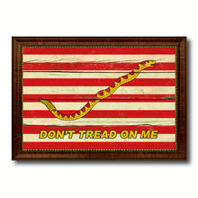 Load image into Gallery viewer, First Navy Jacks Dont Tread On Me Military Flag Vintage Canvas Print with Brown Picture Frame Gifts Ideas Home Decor Wall Art Decoration

