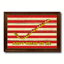 Load image into Gallery viewer, First Navy Jacks Dont Tread On Me Military Flag Vintage Canvas Print with Brown Picture Frame Gifts Ideas Home Decor Wall Art Decoration