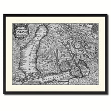 Load image into Gallery viewer, Finland Centuries Vintage B&W Map Canvas Print, Picture Frame Home Decor Wall Art Gift Ideas