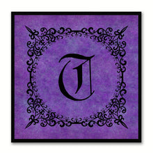 Load image into Gallery viewer, Alphabet T Purple Canvas Print Black Frame Kids Bedroom Wall Décor Home Art