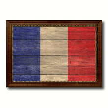 Load image into Gallery viewer, France Country Flag Texture Canvas Print with Brown Custom Picture Frame Home Decor Gift Ideas Wall Art Decoration
