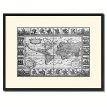 Load image into Gallery viewer, Geographic Vintage B&W Map Canvas Print, Picture Frame Home Decor Wall Art Gift Ideas