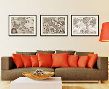 Load image into Gallery viewer, Italy Vintage Sepia Map Canvas Print, Picture Frame Gifts Home Decor Wall Art Decoration