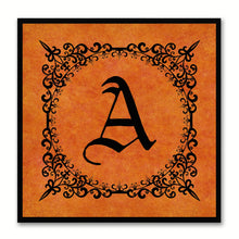 Load image into Gallery viewer, Alphabet A Orange Canvas Print Black Frame Kids Bedroom Wall Décor Home Art