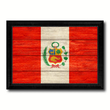 Load image into Gallery viewer, Peru Country Flag Texture Canvas Print with Black Picture Frame Home Decor Wall Art Decoration Collection Gift Ideas