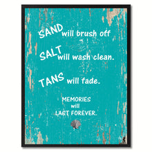 Load image into Gallery viewer, Sand Salt Tans Memories Will Last Forever Saying Canvas Print, Black Picture Frame Home Decor Wall Art Gifts