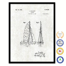 Load image into Gallery viewer, 1983 Sailboat Old Patent Art Print on Canvas Custom Framed Vintage Home Decor Wall Decoration Great for Gifts