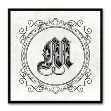 Load image into Gallery viewer, Alphabet M White Canvas Print Black Frame Kids Bedroom Wall Décor Home Art