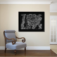 Load image into Gallery viewer, Afghanistan Persia Iraq Iran Vintage Monochrome Map Canvas Print, Gifts Picture Frames Home Decor Wall Art
