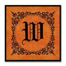 Load image into Gallery viewer, Alphabet W Orange Canvas Print Black Frame Kids Bedroom Wall Décor Home Art