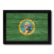 Load image into Gallery viewer, Washington State Flag Texture Canvas Print with Black Picture Frame Home Decor Man Cave Wall Art Collectible Decoration Artwork Gifts