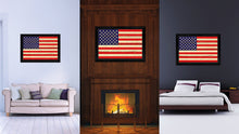 Load image into Gallery viewer, USA Country Flag Vintage Canvas Print with Black Picture Frame Home Decor Gifts Wall Art Decoration Artwork
