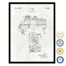 Load image into Gallery viewer, 1938 Piano Old Patent Art Print on Canvas Custom Framed Vintage Home Decor Wall Decoration Great for Gifts