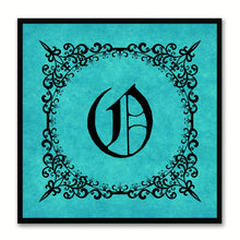 Load image into Gallery viewer, Alphabet O Aqua Canvas Print Black Frame Kids Bedroom Wall Décor Home Art