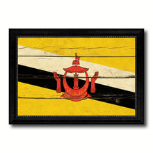 Load image into Gallery viewer, Brunei Country Flag Vintage Canvas Print with Black Picture Frame Home Decor Gifts Wall Art Decoration Artwork