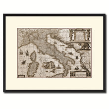 Load image into Gallery viewer, Italy Vintage Sepia Map Canvas Print, Picture Frame Gifts Home Decor Wall Art Decoration