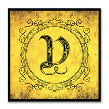 Load image into Gallery viewer, Alphabet V Yellow Canvas Print Black Frame Kids Bedroom Wall Décor Home Art