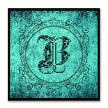 Load image into Gallery viewer, Alphabet B Aqua Canvas Print Black Frame Kids Bedroom Wall Décor Home Art