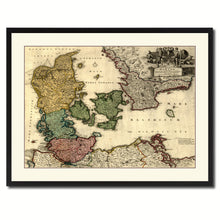 Load image into Gallery viewer, Denmark Centuries Vintage Antique Map Wall Art Home Decor Gift Ideas Canvas Print Custom Picture Frame