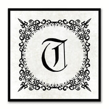 Load image into Gallery viewer, Alphabet T White Canvas Print Black Frame Kids Bedroom Wall Décor Home Art