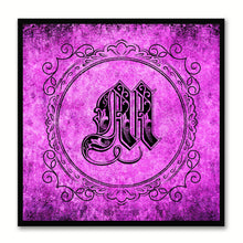 Load image into Gallery viewer, Alphabet M Purple Canvas Print Black Frame Kids Bedroom Wall Décor Home Art